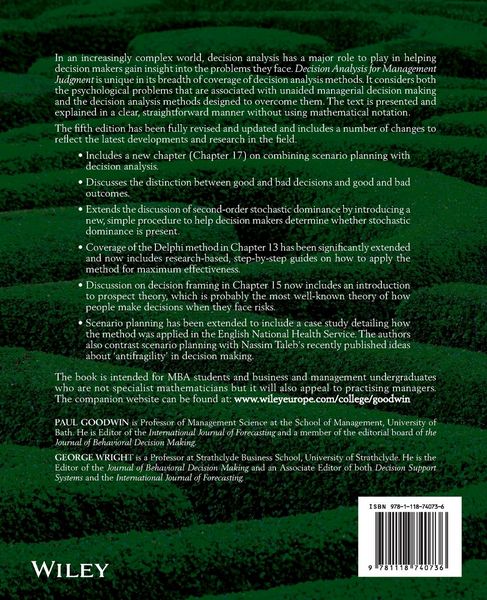 Produktbild: Decision Analysis for Management Judgment 5e