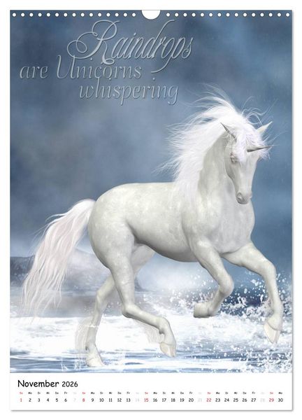 Produktbild: Einhorn und Pegasus (Wandkalender 2026 DIN A3 hoch), CALVENDO Monatskalender