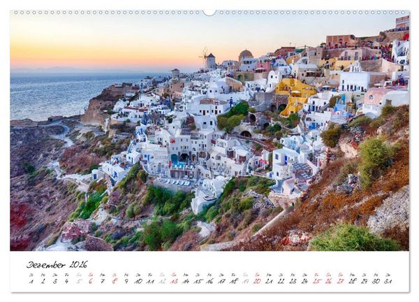 Produktbild: Santorini - Fotogene Sch&ouml;nheit (hochwertiger Premium Wandkalender 2026 DIN A2 quer), Kunstdruck in Hochglanz