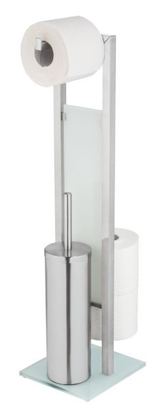 Produktbild: Geschlossene WC-Garnitur Mod. Rivalta Edelstahl, mit Toilettenpapier- und Ersatzrollenhalter