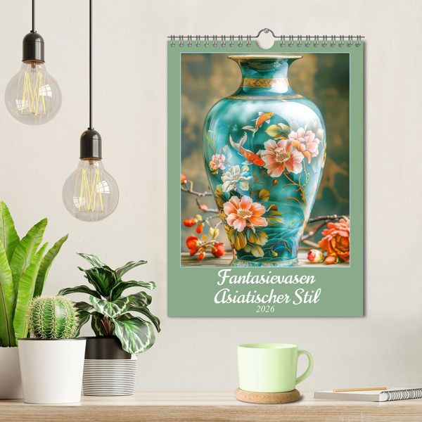 Produktbild: Fantasievasen - Asiatischer Stil (Wandkalender 2026 DIN A4 hoch), CALVENDO Monatskalender