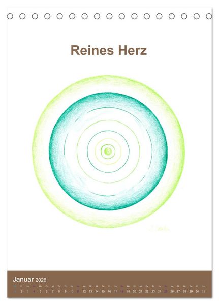 Produktbild: Delfinheilsymbole (Tischkalender 2026 DIN A5 hoch), CALVENDO Monatskalender