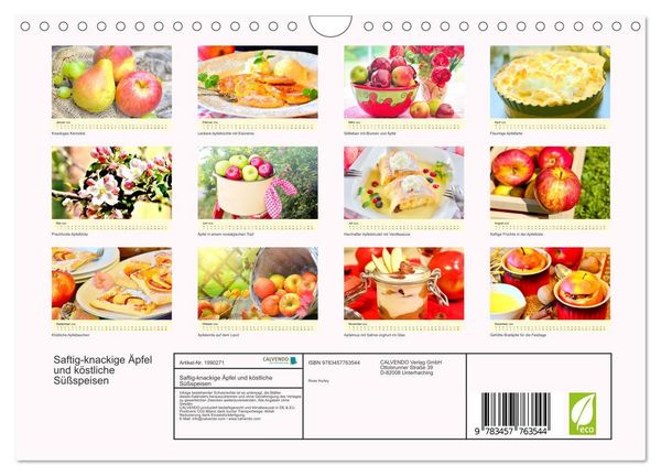 Produktbild: Saftig-knackige &Auml;pfel und k&ouml;stliche S&uuml;&szlig;speisen (Wandkalender 2026 DIN A4 quer), CALVENDO Monatskalender