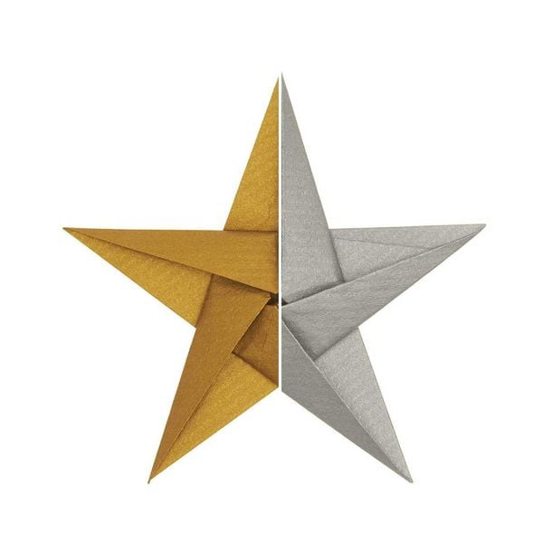 Origami 15x15 cm, gold/silber 32 Blatt, 75 g/m²