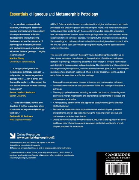 Produktbild: Essentials of Igneous and Metamorphic Petrology
