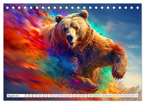 Produktbild: Farbsplash in der Tierwelt (Tischkalender 2026 DIN A5 quer), CALVENDO Monatskalender