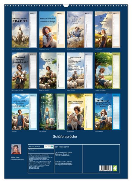 Produktbild: Sch&auml;ferspr&uuml;che (Wandkalender 2026 DIN A2 hoch), CALVENDO Monatskalender