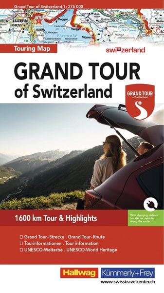 Produktbild: Hallwag Strassenkarte Grand Tour of Switzerland Map 1:275.000