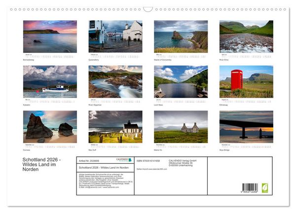 Produktbild: Schottland 2026 - Wildes Land im Norden (Wandkalender 2026 DIN A2 quer), CALVENDO Monatskalender