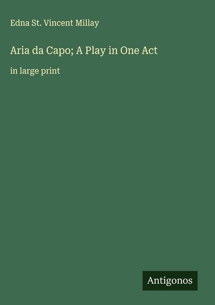 Produktbild: Aria da Capo; A Play in One Act
