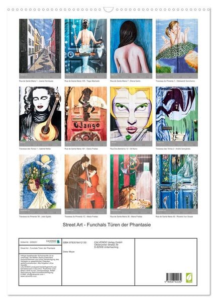 Produktbild: Street Art - Funchals T&uuml;ren der Phantasie (Wandkalender 2026 DIN A2 hoch), CALVENDO Monatskalender