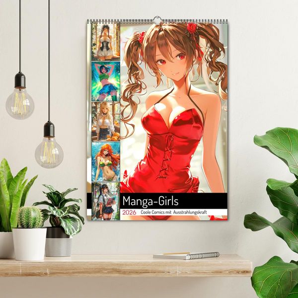 Produktbild: Manga-Girls. Coole Comics mit Ausstrahlungskraft (Wandkalender 2026 DIN A2 hoch), CALVENDO Monatskalender