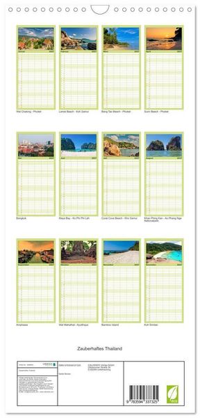 Produktbild: Familienplaner 2027 - Zauberhaftes Thailand mit 5 Spalten (Wandkalender, 21 x 45 cm) CALVENDO