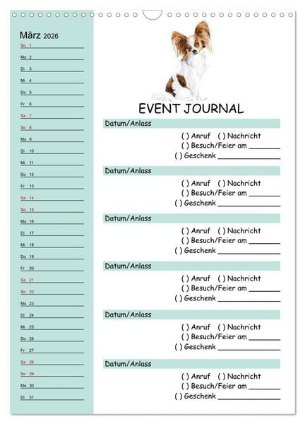 Produktbild: B-DAY PLANER - Aquarell Hunderassen - F&uuml;r Termine, Geschenke, Eventdetails & mehr (Wandkalender 2026 DIN A3 hoch), CALVENDO Monatskalender