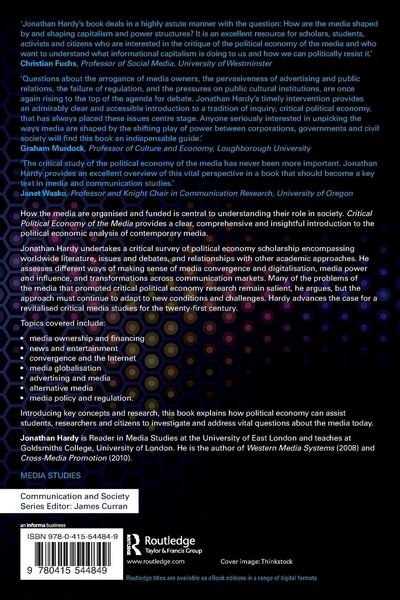 Produktbild: Critical Political Economy of the Media