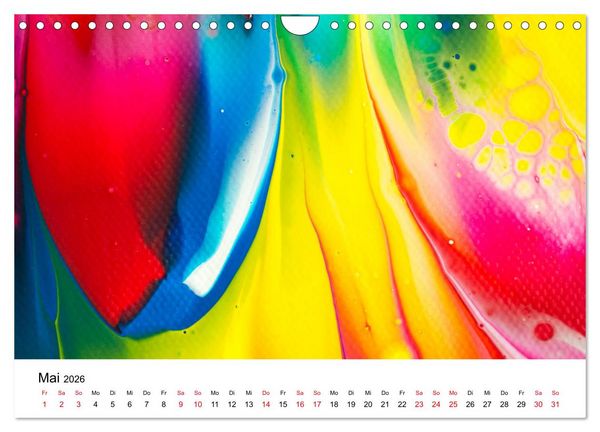 Produktbild: Acrylic Pouring - Faszinierende Farben und Formen (Wandkalender 2026 DIN A4 quer), CALVENDO Monatskalender