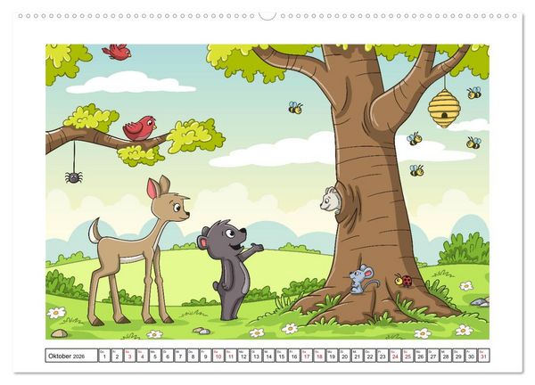 Produktbild: Der bunte Kinderkalender (Wandkalender 2026 DIN A2 quer), CALVENDO Monatskalender