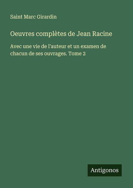 Produktbild: Oeuvres compl&egrave;tes de Jean Racine