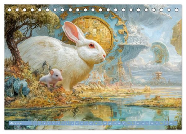 Produktbild: Tierparadies - Tierische Fantasiewelten (Tischkalender 2026 DIN A5 quer), CALVENDO Monatskalender