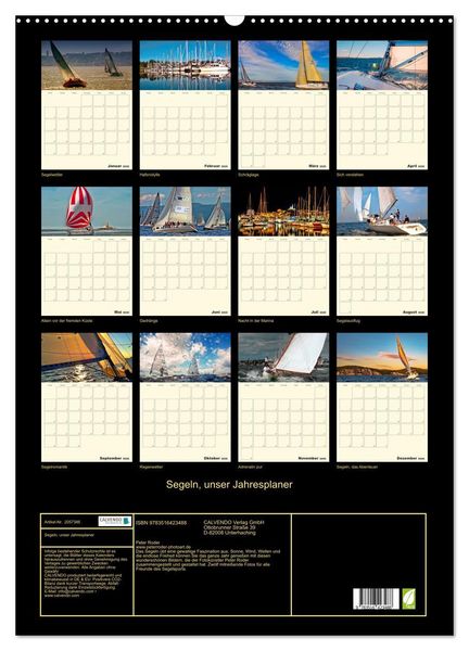 Produktbild: Segeln, unser Jahresplaner (Wandkalender 2026 DIN A2 hoch), CALVENDO Monatskalender