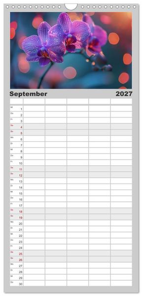 Produktbild: Familienplaner 2027 - Orchideen - farbenfroh durchs Jahr mit 5 Spalten (Wandkalender, 21 x 45 cm) CALVENDO