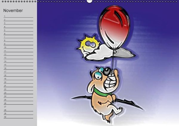 Produktbild: Hunde-Geburtstagskalender / Witziger Cartoon-Kalender (Wandkalender immerw&auml;hrend DIN A2 quer)