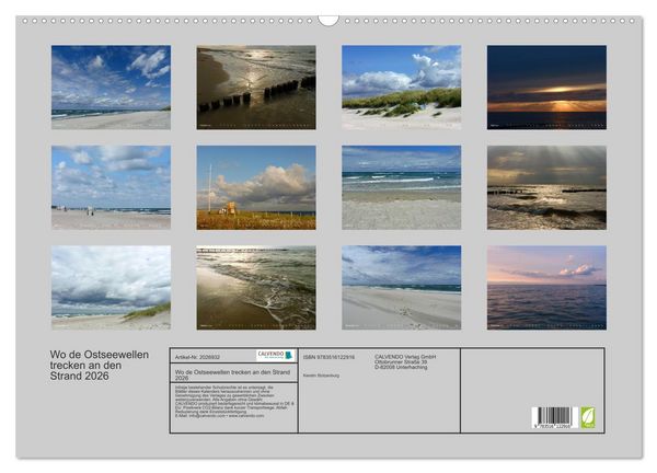 Produktbild: Wo de Ostseewellen trecken an den Strand 2026 (Wandkalender 2026 DIN A2 quer), CALVENDO Monatskalender