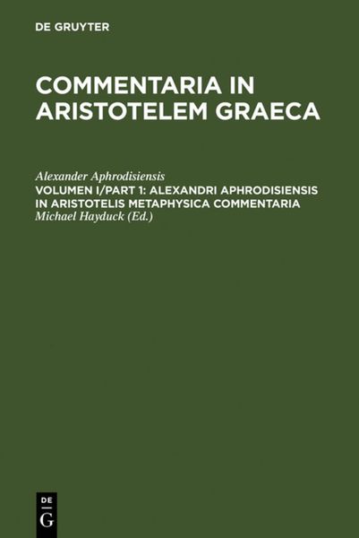 Produktbild: Alexandri Aphrodisiensis in Aristotelis metaphysica commentaria