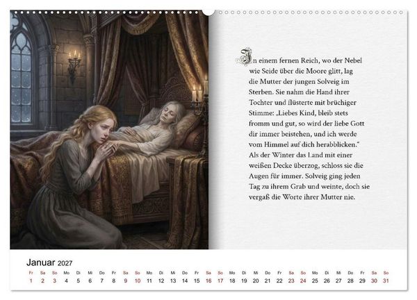 Produktbild: Grimms Hausm&auml;rchen Aschenputtel (hochwertiger Premium Wandkalender 2027 DIN A2 quer), Kunstdruck in Hochglanz