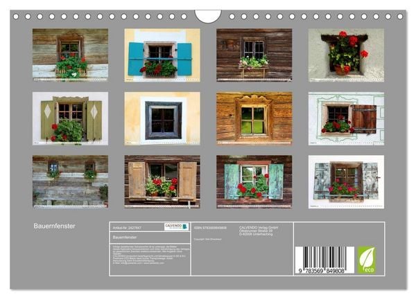 Produktbild: Bauernfenster (Wandkalender 2027 DIN A4 quer), CALVENDO Monatskalender