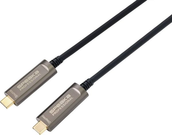 Produktbild: SpeaKa Professional USB-C&reg; Anschlusskabel USB-C&reg; Stecker, USB-C&reg; Stecker 10.00 m Schwarz SP-9505620 TPE-Mantel USB-C&reg;-Displaykabel