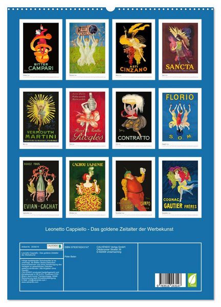 Produktbild: Leonetto Cappiello - Das goldene Zeitalter der Werbekunst (hochwertiger Premium Wandkalender 2026 DIN A2 hoch), Kunstdruck in Hochglanz