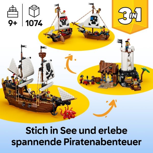 Produktbild: LEGO Creator 31387 Legend&auml;res Piratenschiff, Spielzeug ab 9 Jahren