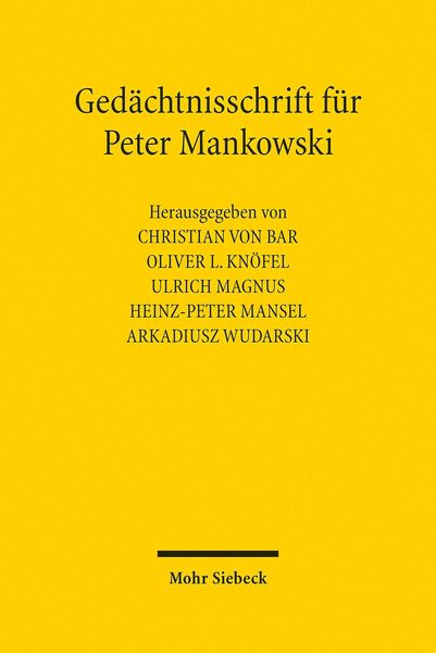 Produktbild: Ged&auml;chtnisschrift f&uuml;r Peter Mankowski