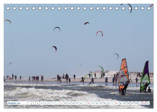 Produktbild: Kitesurfen - Wind und Wellen (Tischkalender 2026 DIN A5 quer), CALVENDO Monatskalender