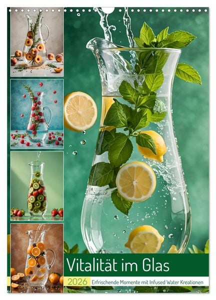 Produktbild: Vitalit&auml;t im Glas - Erfrischende Momente mit Infused Water Kreationen (Wandkalender 2026 DIN A3 hoch), CALVENDO Monatskalender