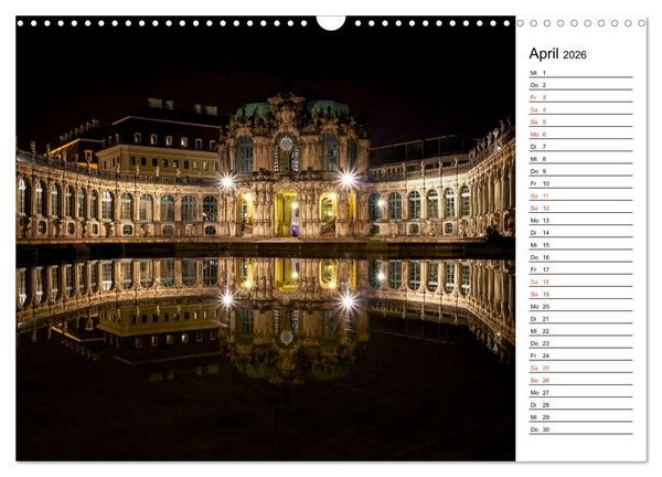 Produktbild: Eine Nacht in Dresden (Wandkalender 2026 DIN A3 quer), CALVENDO Monatskalender
