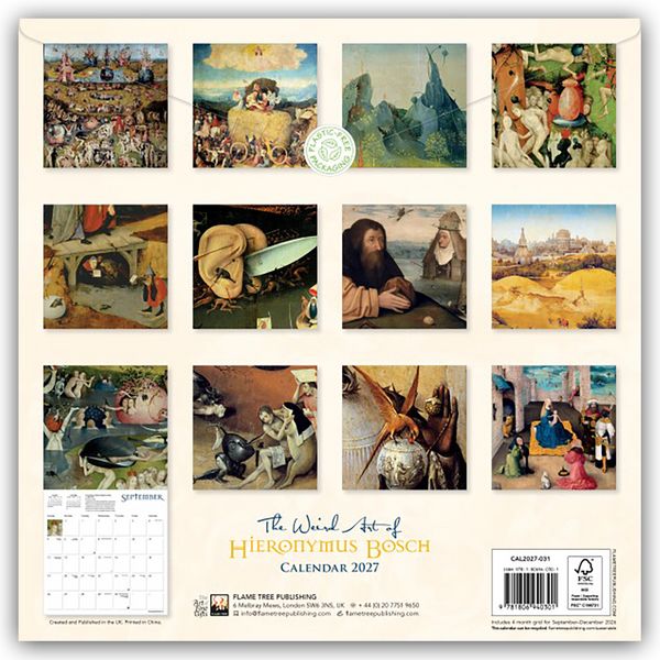 Produktbild: The Weird Art of Hieronymous Bosch &ndash; Die ungew&ouml;hnliche Kunst des Hieronymus Bosch 2027 &ndash; Original Flame Tree Publishing-Kalender [Kalender]