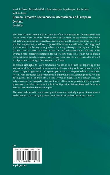 Produktbild: German Corporate Governance in International and European Context