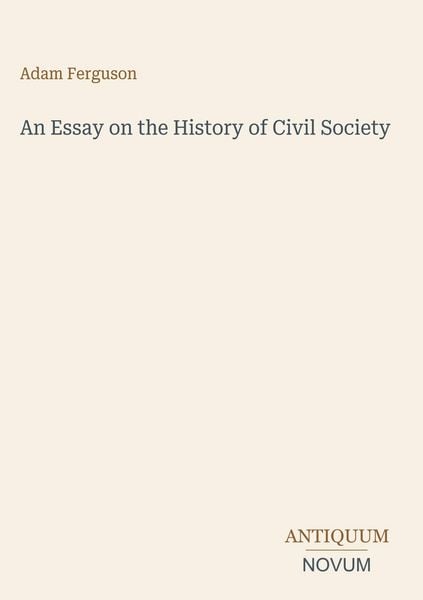 Produktbild: An Essay on the History of Civil Society