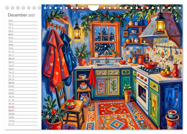 Produktbild: Painted Kitchen Moments - Twelve expressive interiors (Wall Calendar 2027 DIN A4 landscape), CALVENDO 12 Month Wall Calendar