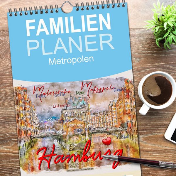 Produktbild: Familienplaner 2026 - Hamburg - malerische Metropole mit 5 Spalten (Wandkalender, 21 x 45 cm) CALVENDO