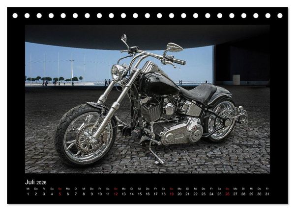 Produktbild: Motorrad-Tr&auml;ume &ndash; Chopper und Custombikes (Tischkalender 2026 DIN A5 quer), CALVENDO Monatskalender