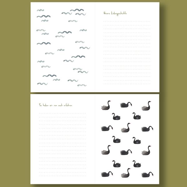 Produktbild: Schwangerschaftstagebuch - 9 Monate - Zwillinge - Schwan