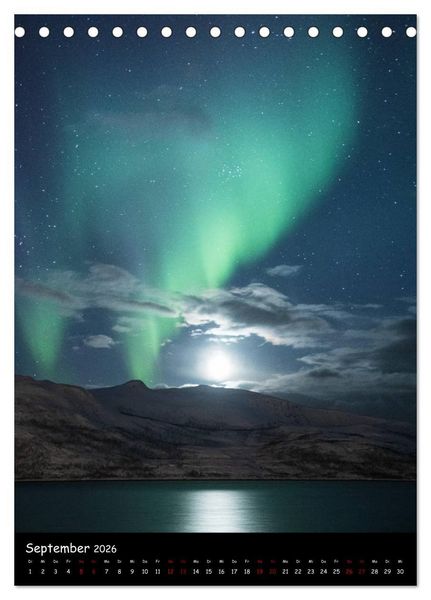 Produktbild: Polarlichtkalender (Tischkalender 2026 DIN A5 hoch), CALVENDO Monatskalender