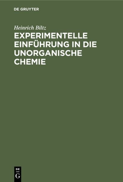 Produktbild: Experimentelle Einf&uuml;hrung in die unorganische Chemie