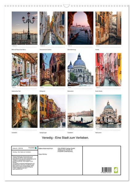 Produktbild: Venedig - Eine Stadt zum Verlieben. (Wandkalender 2026 DIN A2 hoch), CALVENDO Monatskalender