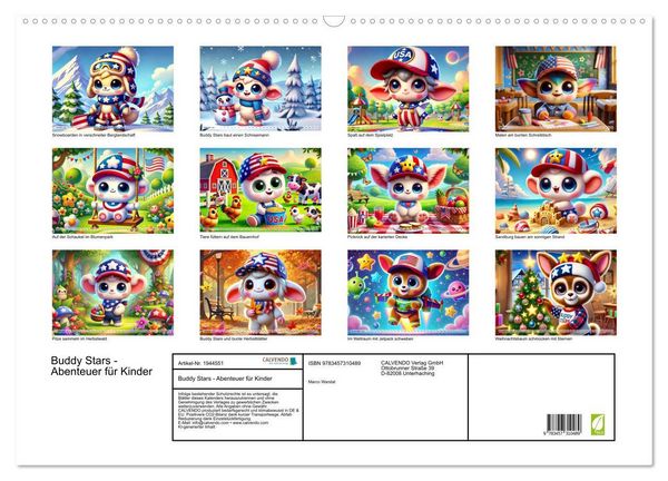 Produktbild: Buddy Stars - Abenteuer f&uuml;r Kinder (Wandkalender 2026 DIN A2 quer), CALVENDO Monatskalender