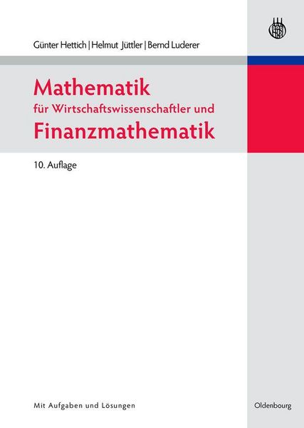 Produktbild: Mathematik f&uuml;r Wirtschaftswissenschaftler und Finanzmathematik