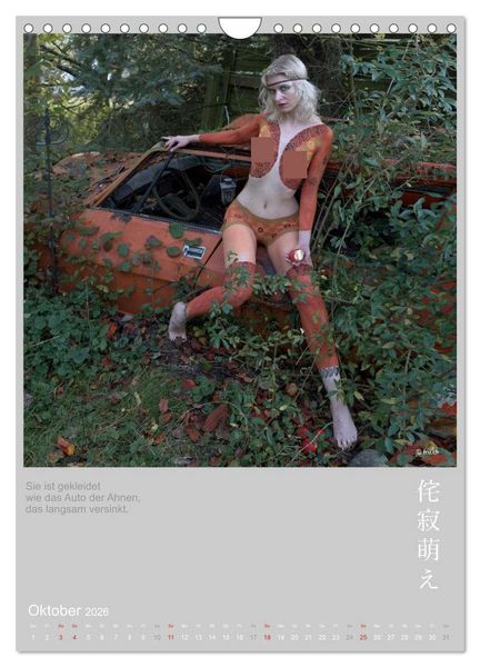 Produktbild: wabi sabi moe - hinrei&szlig;end vergammelt erotisch - Akt/Bodypainting (Wandkalender 2026 DIN A4 hoch), CALVENDO Monatskalender